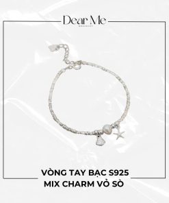 Vòng Tay Hạt Bạc Vỡ 925 Lắc Tay Dear Me Vỏ Sò Mix Charm Sao Biển Đại Dương Siêu Xinh Dễ Phối Đồ Cho Nàng TB2